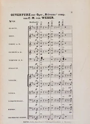 First Page of the Overture for the opera 