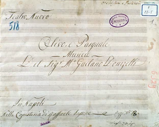 First page of musical score from the opera 