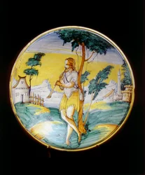 Flute Playing Shepherd by Montelupo Manufacture