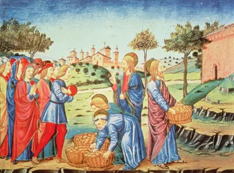 Christ and the miracle of the five loaves and two fish