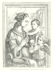 The Madonna and Child, Collection of Florence, Pitti Palace, by Fra Filippo Lippi (engraving)