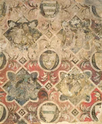 Fragment of a Fresco Decorated with Coats of Arms