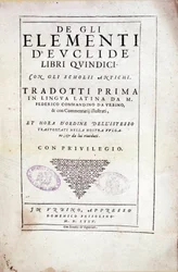 Frontispiece of volume XV Elements by the Greek mathematician Euclid (3rd century BC)