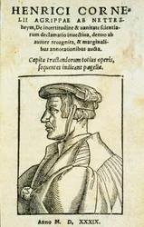 Frontispiece of De Incertitudine et Vanitate Scientiarum Declamato Invectiva, by Heinrich Cornelius Agrippa, 1539