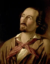 Goffredo Mameli, poet and patriot of the Italian Risorgimento. Anonymous painting of the 19th century. Museo del Risorgimento Milano