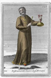 Holy Armenian instrument: musical instrument similar to a bell. Engraving from 