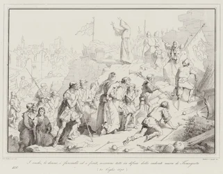 The elderly, women, children, and the wounded all rush to defend the crumbling walls of Famagusta