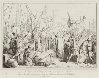 The Doge Orso Partecipazio returns triumphant to Rialto after the victory over the Slavs