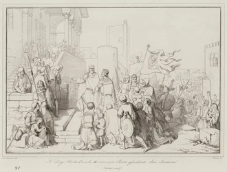 The Doge Pietro Orseolo II assists Bari besieged by the Saracens