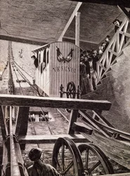 Inauguration of the funicular railway at Vesuvius, Naples