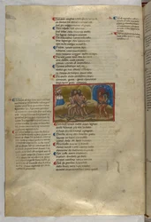 Inferno: A group of thieves, one of whom, Vanni Fucci, is attacked by a dragon and devoured by flames