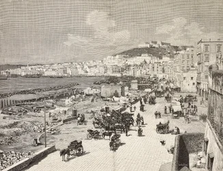 La Marinella, Naples, Italy, engraving by Sabattini from L