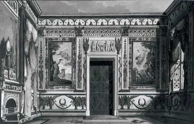 Large Grecian salon, from Architectural Decorations by Gaetano Landi, 1810