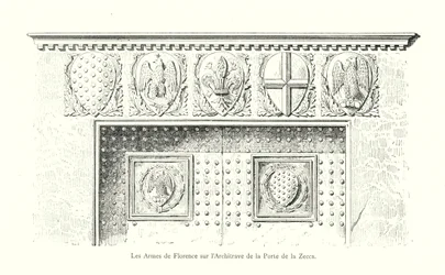 The Arms of Florence on the Architrave of the Zecca Gate (engraving)