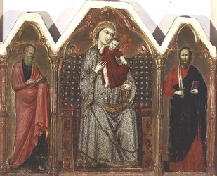 Madonna and Child Enthroned, with SS. John the Evangelist and Paul, Riminese School