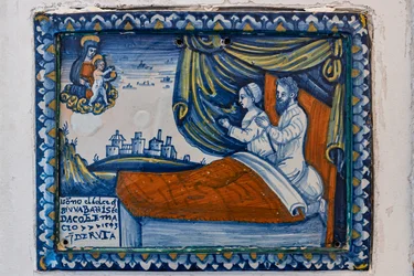 Madonna with Child and Praying Spouses, Ex-voto Plaque