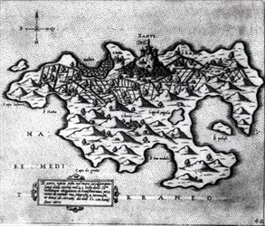 Map of the Island of Zante, a Venetian Stronghold Against the Turks