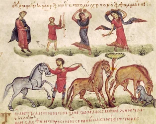 Horse Trainers, illustration from the Halieutica or the Cynegetica by Oppian