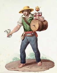 Minor Neapolitan trades: the street vendor of fresh water - (Old trade: the water seller), 19th century - Naples, Museo Nazionale di San Martino