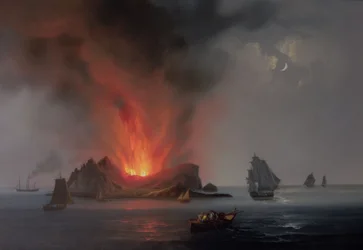 New Volcano Erupting from the Sea around Sicily in 1831