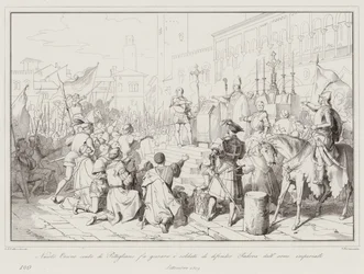 Nicolo Orsino, Count of Pitigliano, Swears Soldiers to Defend Padua from Imperial Arms