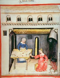 Preparing animal feet and hooves, from Tacuinum Sanitatis