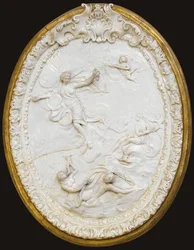 One of a series of four Doccia moulded oval plaques