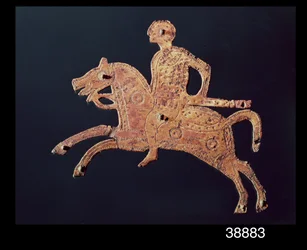 Ornamental shield plaque from San Pietro Stabio, Italy, 7th century AD