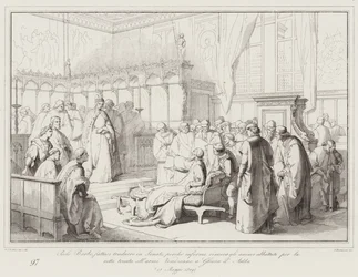 Paolo Barbo, having himself translated to the Senate because he was ill, encourages the disheartened spirits after the defeat