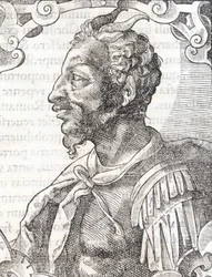 Portrait of Attila from the work of Bernardino Corio Elogia Virorum Illustris