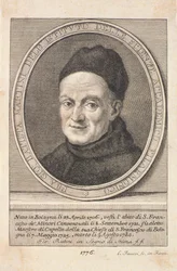Portrait of Padre Giovanni Battista Martini engraved by Faucci