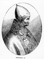 Portrait of Pope Innocent IV, Illustration from Science and Literature in the Middle Ages and Renaissance, Written and Engraved by Paul Lacroix, 1878