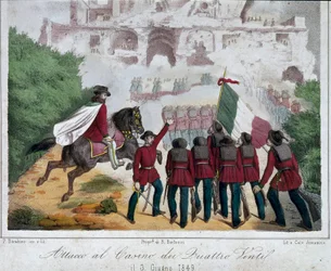 Risorgimento, Roman Republic (Repubblica romana): the mounted soldiers of Giuseppe Garibaldi