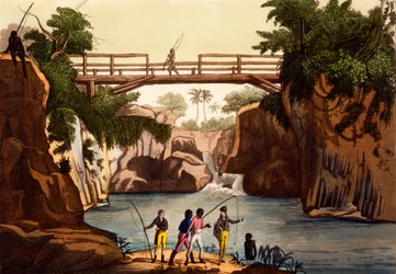 River Roccie near San Benedetto, Isle of Madagascar, from Costumi dei... by Giulio Ferrario, c.1820s-30s