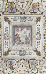 Room of Jupiter and Mercury: Jupiter, Mercury and Cupid, surrounded by the four seasons