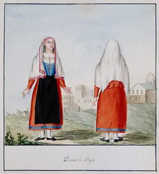 Sardinian costumes of Bosa, printed ms.258, Luzzetti Collection