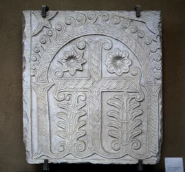 Stele with cross and floral decoration