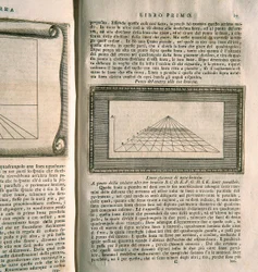 Study on the Perspective in Painting - Board from the First Book of the Series On Painting by Leon Battista Alberti (engraving)