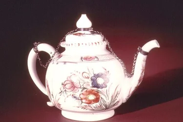 Teapot with Enamelled Floral Design