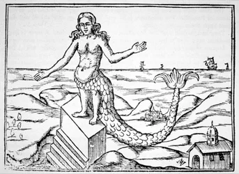 The Divinity Dragon, copy of an illustration from Oedipus Aegyptiacus by Athanasius Kirchner, Rome 1652, used in a History of Magic, published late 19th century
