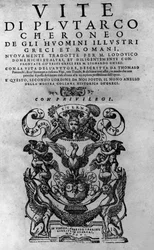 The Lives of Illustrious Men. Frontispiece of Plutarch of Chaeronea