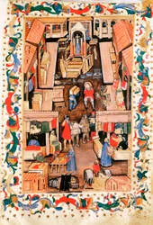 The Walk of the Square Ravegnana in Bologna with Cloth Merchant