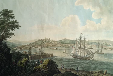 Trieste city and its free port, Italy