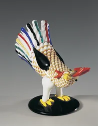 Vase in the shape of a rooster, Murano, Venice, Veneto, Italy
