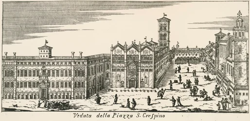 View of Piazza San Crispino and Ferrara Cathedral