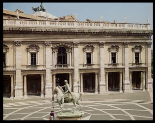 View of the Palazzo Nuovo and the Equestrian Statue of Marcus Aurelius