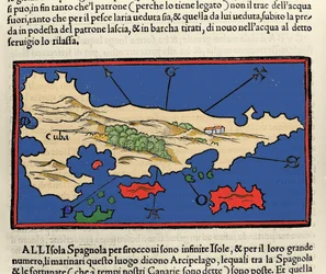 View of the island of Cuba. Isolario by Benedetto Bordone. Venice 1547