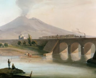 View of the Railway Line Between Torre Annunziata and Nocera in the Naples Region Inaugurated in 1844