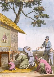 Wayside Taoist shrine in the countryside, from Costume dei... by Giulio Ferrario, c.1820s-30s