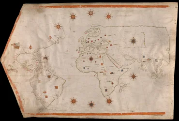 World map on vellum, c.1540